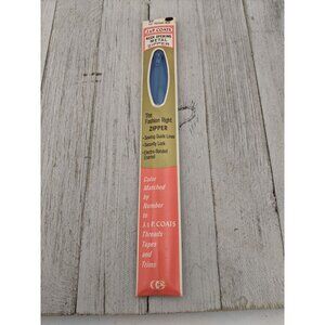 Vintage J&P Coats Neck Opening Metal Zipper 22" Treasure Blue 168